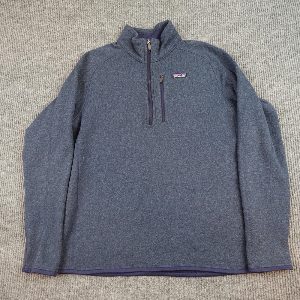 Patagonia Better Sweater 1/4 Zip Jacket Mens XL Blue Fleece Pullover 25522